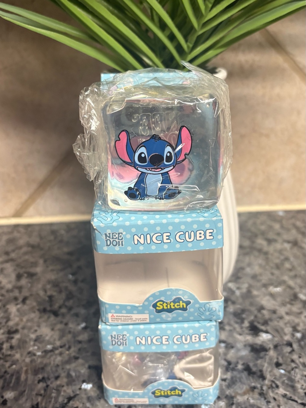 STITCH NICE CUBE SUGAR MATERIAL IN  CLEAR  COLOR SQUISHY TOY